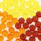 90pc Autumn Acrylic Mini Pumpkin Ornaments - 1lb Assorted 3-Color Fall Table Scatter - Thanksgiving & Halloween Harvest Party Decor & Vase Filler